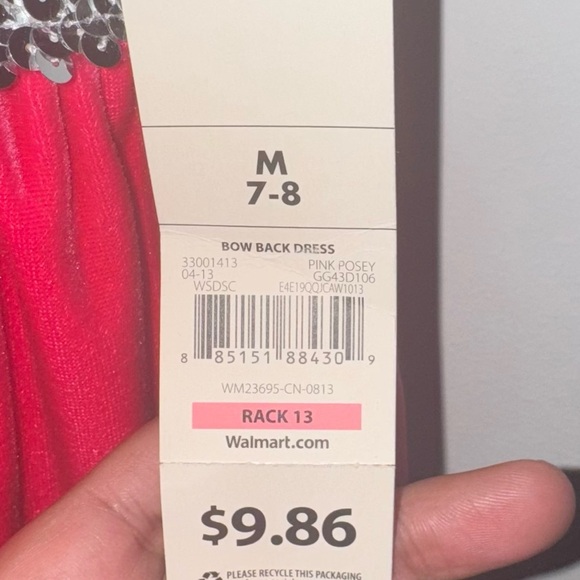 George Girls Size Medium 7-8 Pink Posey Bow Back Sleeveless Dress NWT - Picture 5 of 11